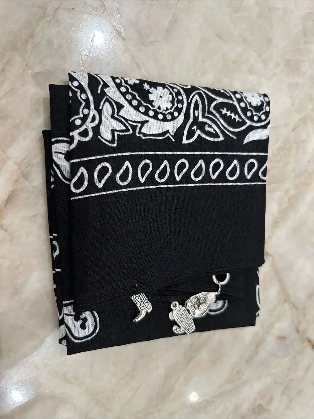 Black Paisley Bandana Scarf S202